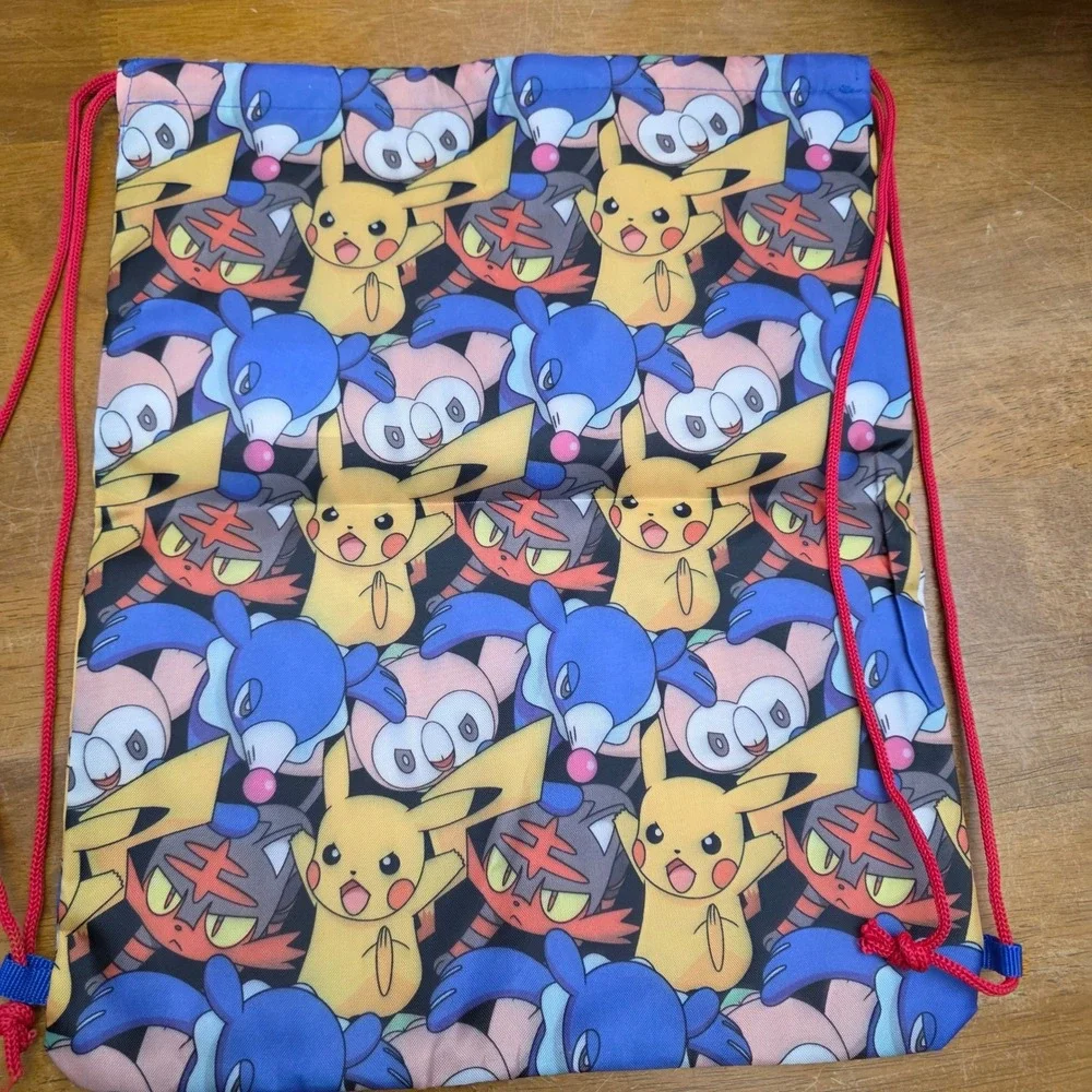 Pokemon Pikachu Litten Popplio Drawstring Bag and Pouch Set